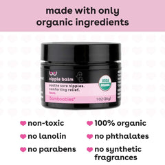 Bamboobies organic ingredients: sunflower and olive oil for nourishing skin.