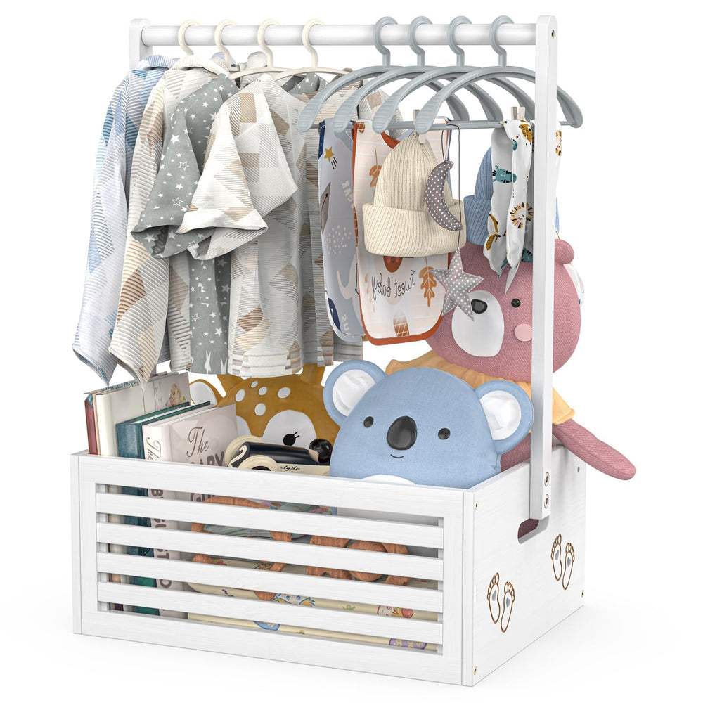 BAMBOOHOMIE Baby Shower Crate Closet front view shows elegant bamboo storage