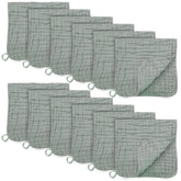 BAMBOO QUEEN muslin burp cloths 20x10 green pack cover for full shoulder protection.