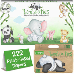 Bambooties bamboo diapers small pack front with eco-friendly packaging.
