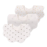 Bamery baby bandana bib white cotton soft fabric close-up gentle comfort