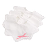 Bamery baby bandana bibs white close-up showing soft cotton for gentle skin comfort