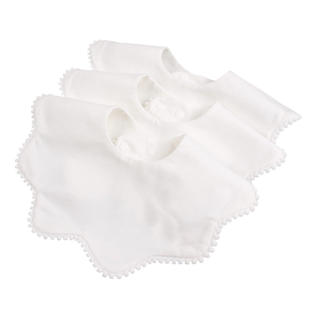 Bamery baby-bandana-bib white soft-cotton closeup showcases skin-friendly comfort