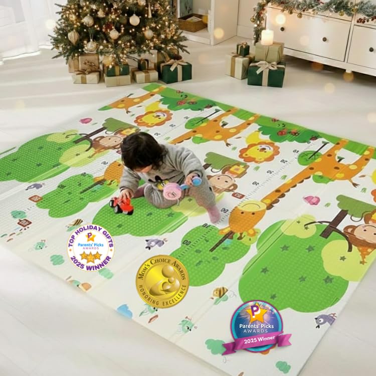 BAMMAX extra large play mat folded in a travel bag for on-the-go family play