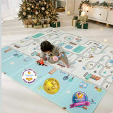 BAMMAX extra-large play mat folded with travel bag for easy portability and storage