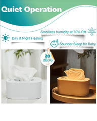 Banapoy wipe-warmer humidity system maintains 70% RH for moist wipes