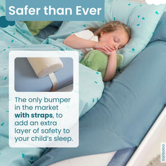 BANBALOO bed bumper mattress-fit demo highlights compatibility.