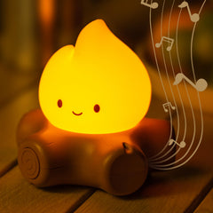 BANDIANCY Chibi Campfire Lamp glows warmly on a shelf for cozy evenings.