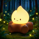 BANDIANCY Chibi Campfire Night Light face glow for comforting bedtime ambience.