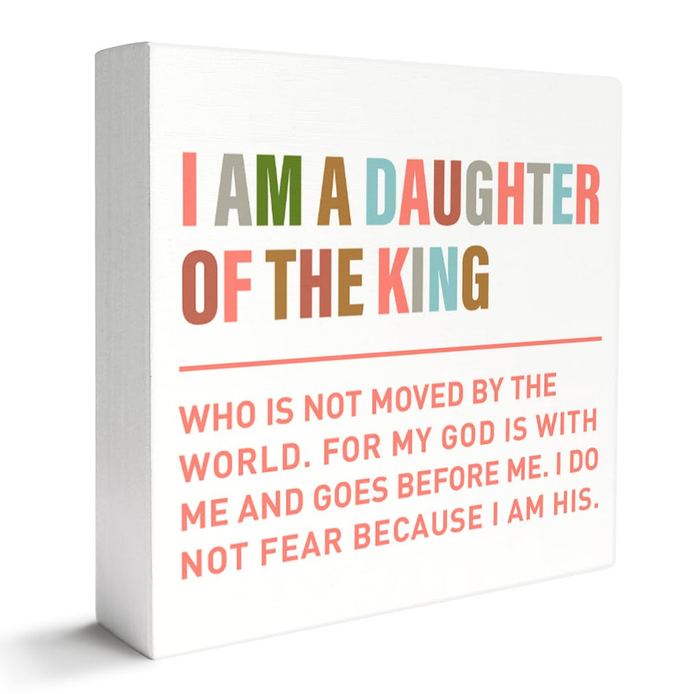 Banlai Christian nursery decor box sign front view—space-saving 5x5 reminder for the nursery.