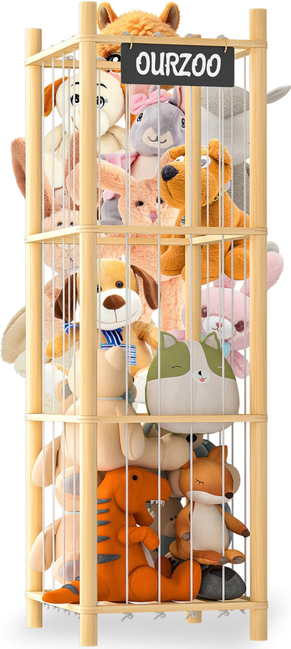 Banlilus stuffed-animal-storage front view highlights large capacity for plush toys