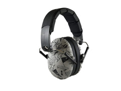 BANZ Kids Earmuffs front view with grey doodle design and strong noise protection.
