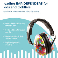 BANZ Kidz Earmuffs Prism noise reduction graphic illustrating strong attenuation