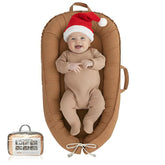 Baobrava baby lounger cover flatlay highlights soft cotton for cozy, breathable comfort.