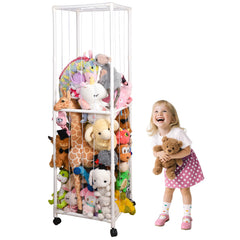 Baofupl stuffed animal storage zoo front view shows roomy organization.