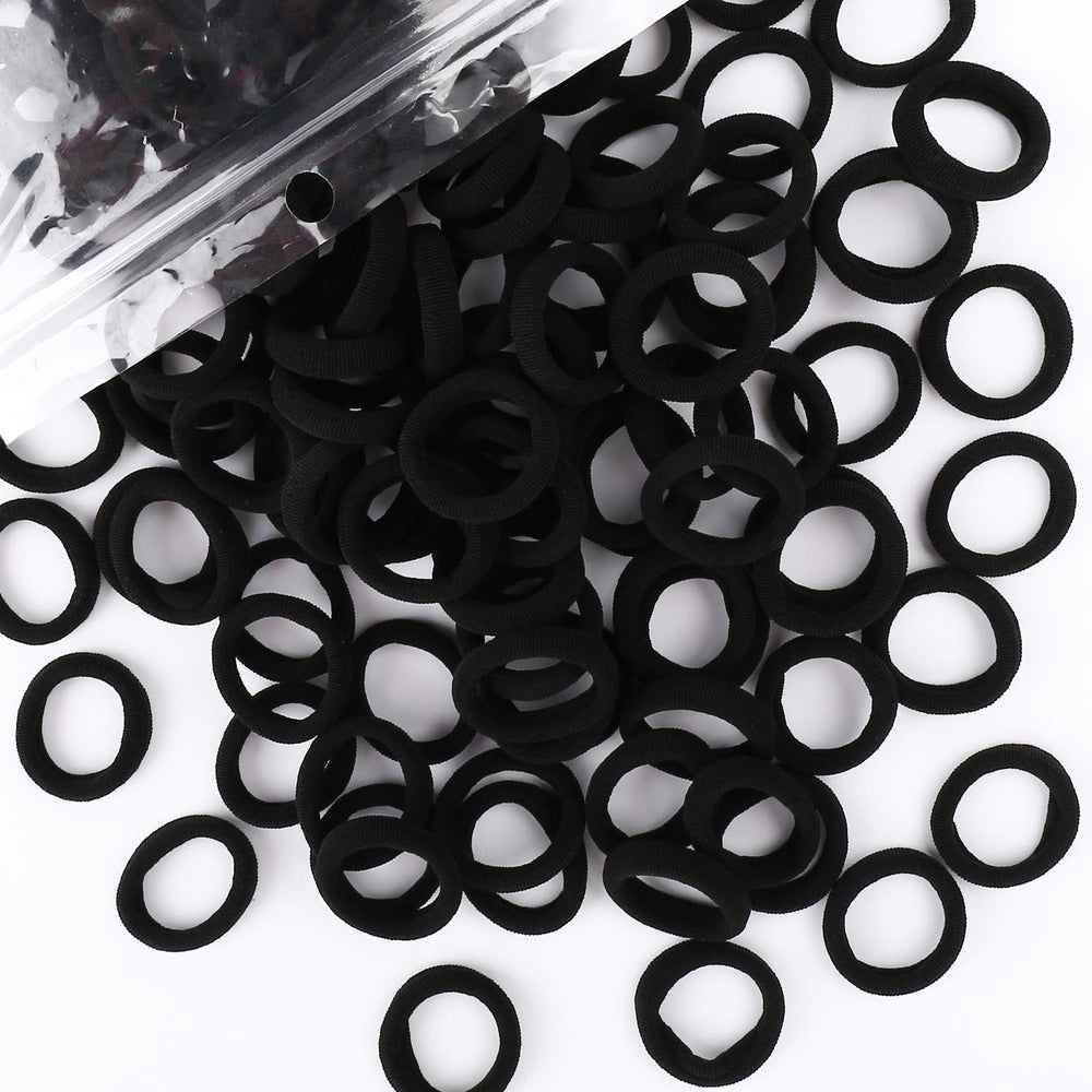 BAOLI black 1-inch baby hair band close-up shows seamless gentle hold
