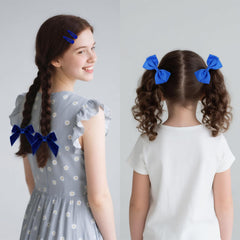 Baotongle Royal Blue bow hair clips add charm to half-up styles while staying secure