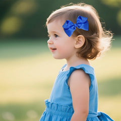 Baotongle Royal Blue suede bow clips offer soft texture and polished look for everyday wear