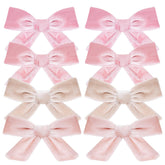 Baotongle velvet bow pink set1 with non-slip clip keeps hair in place during play.