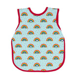 BapronBaby Eric Carle Rainbow Caterpillar Bapron front view protects outfits during meals.