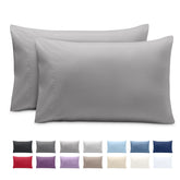 Bare Home toddler pillowcase 2-pack light grey front view for cozy sleep