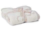 Barefoot Dreams CozyChic ABC Blanket Stone-Cream front view for cozy learning moments.