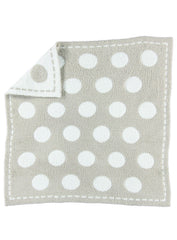 Barefoot Dreams CozyChic Dream Receiving Blanket in Stone-White Circles close-up texture showing plush warmth for baby.