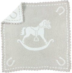 Barefoot Dreams CozyChic scalloped blanket in stone with soft warmth for cuddle time.