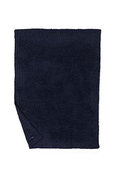 Barefoot Dreams CozyChic Stroller Blanket Indigo closeup fabric detail highlights plush microfiber.