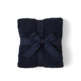 Barefoot Dreams CozyChic Stroller Blanket Indigo folded for cozy warmth on chilly strolls.