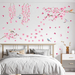 Barri Design pink flower wall sticker for nursery adds whimsical charm.