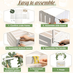 Barydat baby shower crate handle assembly with easy setup