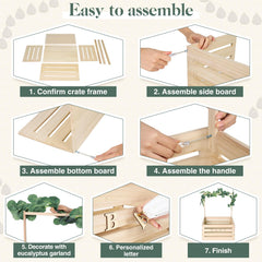 Barydat baby shower crate handle detail shows easy carrying and versatile decoration
