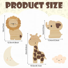 Barydat wood safari giraffe – space saving nursery accent on a shelf