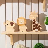 Barydat wood safari lion – playful nursery decor for shelves and tabletops