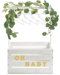 Barydat wooden baby shower crate closeup showing durable display