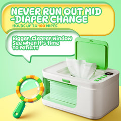 Basece Wipe Warmer moisture-lock lid prevents drying and waste.