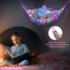Basumee nursery-toy-hammock keeps plush toys within reach, reducing clutter