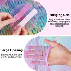 Basumee four-tier toy hammock blends with kids' room decor while organizing toys.