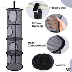 Basumee stuffed animals hammock 4-tiers mesh grid detail improves visibility and access