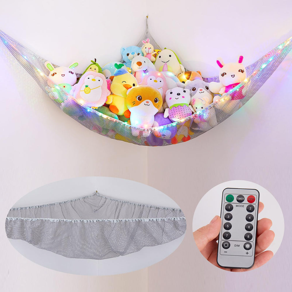 Basumee stuffed animals hammock with remote control for easy toy storage