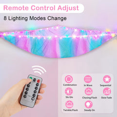 Basumee stuffed animals hammock remote-control lighting enhances kid-friendly ambiance.