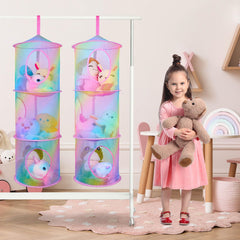 Basumee 3-tier hammock keeps plushies within reach and visible