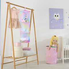 Basumee 5-tier hanging net maximizes floor space for plush collections