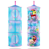 Basumee stuffed animals net blue-teal hammock hanging saves space by keeping plushies organized.