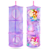 Basumee stuffed animals net hammock 3-tier keeps plushies organized and visible.