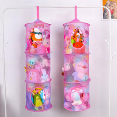 Basumee stuffed animals net hammock mesh closeup highlights see-through compartments for quick plush search