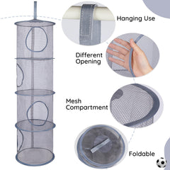 Basumee storage hammock mesh grid closeup highlights breathable compartments and visibility.