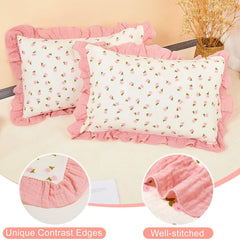 Basumee pillowcase envelope closure keeps pillow secure and easy to wash anywhere.