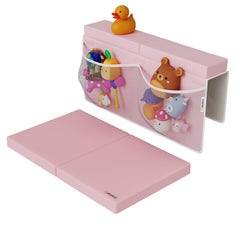Batalee baby bath kneeler large pink front view showing secure non-slip cushion